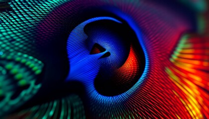 Detailed Abstract Pattern Of Vibrant Blue Red and Green Dots with High Angle and Intricate Texture For Digital Art and Background Design