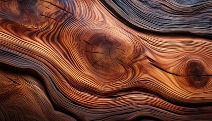 Fototapeta premium natural wooden texture with colorful flowing grain pattern featuring knots swirls and organic lines in warm earthy tones