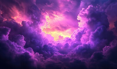 Epic, vibrant cloudscapes of deep purples and pinks