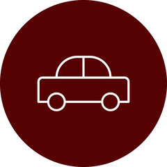 Car Vector Line Brown Circle Icon Design