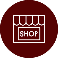 Shop Vector Line Brown Circle Icon Design