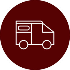 Van Vector Line Brown Circle Icon Design