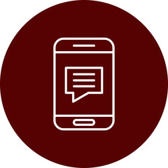 Live Chat Vector Line Brown Circle Icon Design