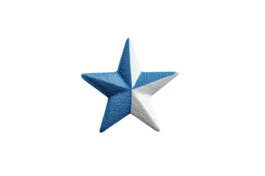 PNG Textured blue and white star on black background