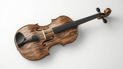 Fototapeta premium A beautifully crafted wooden violin showcasing intricate design and musical potential.