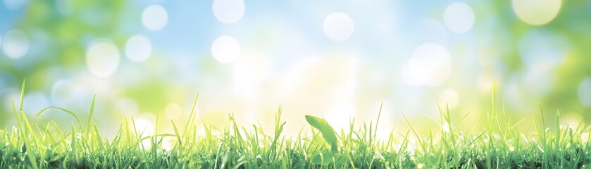 Fresh, vibrant green grass under a soft, natural light.