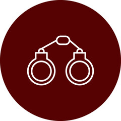 Arrest  Vector Line Brown Circle Icon Design