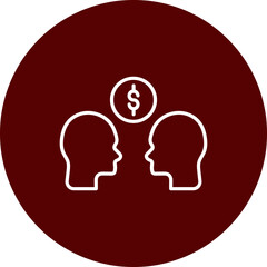 Corruption  Vector Line Brown Circle Icon Design