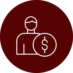 Cheater  Vector Line Brown Circle Icon Design