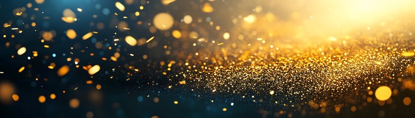 Golden glitter background with bokeh effect