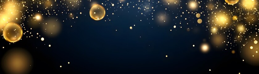 Golden sparkles on a dark background design