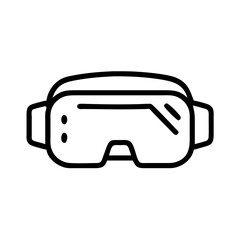 Virtual reality goggles in minimalist design on a white background  