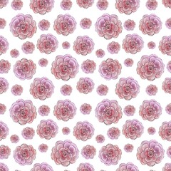Seamless floral pattern with watercolor peonies flowers. Gentle design for fabric, wrap paper or wallpaper. hand drawn pink garden roses botanic background