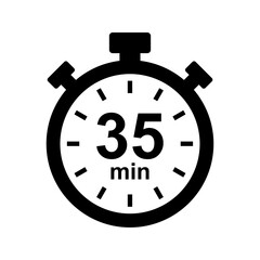 Stopwatch icon. 35 min timer