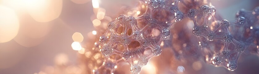 Delicate snowflakes adorned with soft, diffused light.