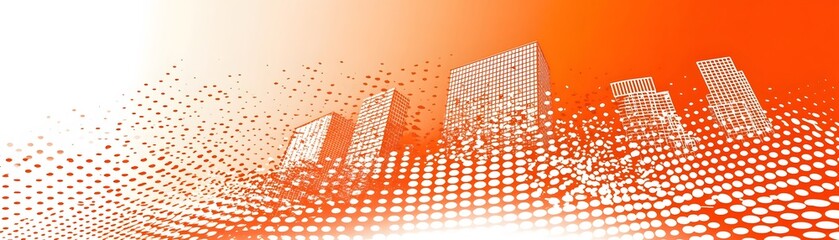 Abstract cityscape with a textured design