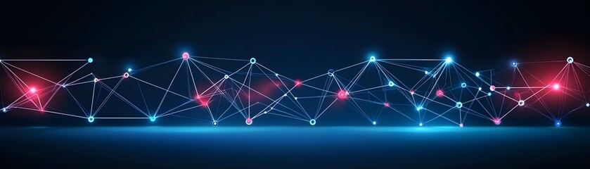 Abstract network design with glowing points and lines