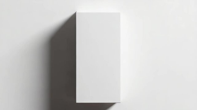 Minimalist white blank box packaging mockup with soft shadows on a clean background for product presentation concept