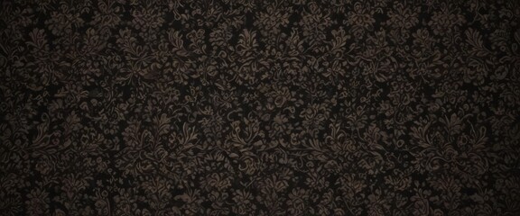 Fototapeta premium Intricate dark damask, seamless floral pattern, dark floral, black