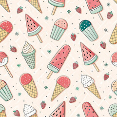 Food Digital Paper, Cute Printable Scrapbook Backgrounds, Fun Burger Pizza Taco Ice Cream Macaroon Cupcake Designs for Crafts & Parties