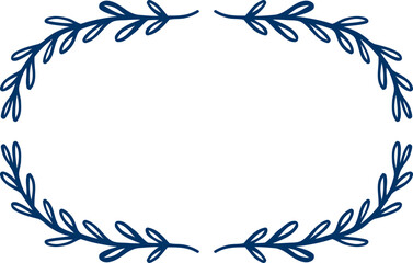 Elegant Floral Wreath Frame Design Element on White Background