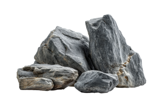 PNG Close-up of natural grey rocks on black background