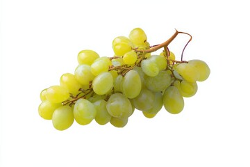 A bunch of ripe, green grapes, glistening under studio lighting.