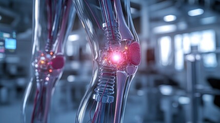 Knee joint pain, anatomical representation