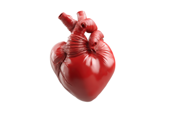 PNG Realistic 3d anatomical heart model isolated on white background