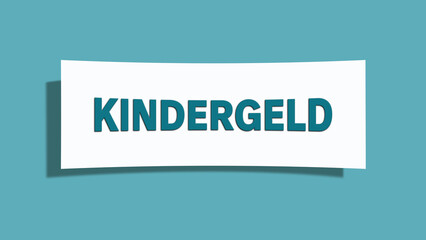 Kindergeld (Child benefit) - A card isolated on light green background.