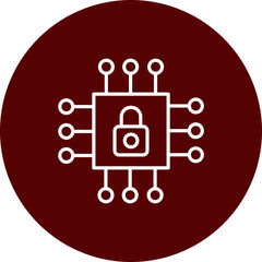 Cyber Security  Brown Circle  Icon Design