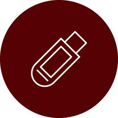 Usb  Brown Circle  Icon Design
