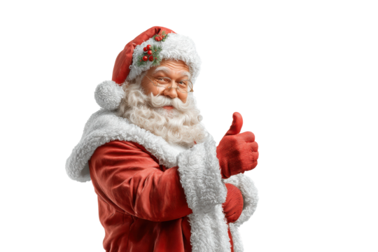 PNG Cheerful caucasian male santa claus giving a thumbs up