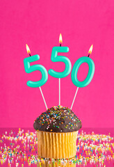 Number of followers or likes - Candle number 550