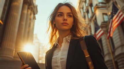 Urban businesswoman walking outdoors