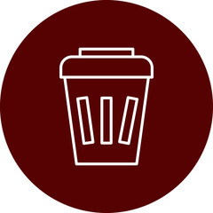 Trash Bin Vector Brown Circle  Icon Design