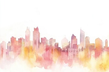 Fototapeta premium Watercolor cityscape (1)