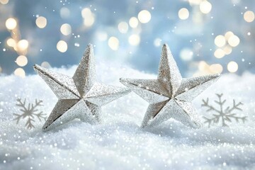 Festive Snow Decor with Stars