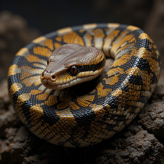 Obraz premium Axanthic Ball Python on studio background