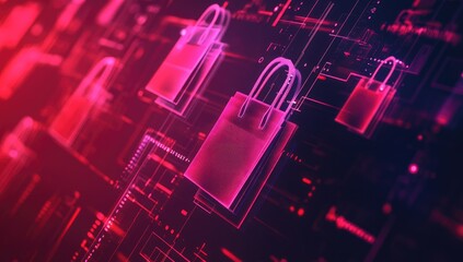 Digital shopping bags overlaid on a complex network