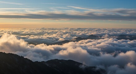 Clouds Over Mountains at Sunset