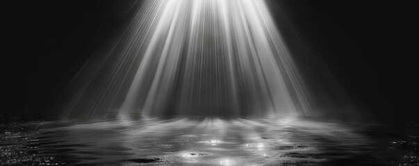 Wet asphalt, reflection of neon lights, a searchlight, smoke. Abstract light in a dark empty street with smoke, smog. Dark background scene of empty street, night view, night city