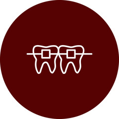 Braces Vector Brown Circle Icon Design
