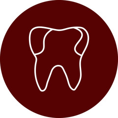 Cavity Vector Brown Circle Icon Design
