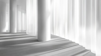 Obraz premium Empty, modern interior space with soft light.