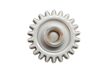 PNG White metallic gear on black background