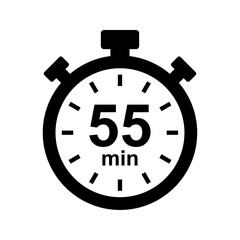 Stopwatch icon. 55 min timer