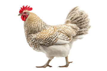 Fototapeta premium PNG Speckled hen against black background - side view