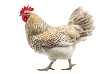 PNG Speckled hen against black background - side view