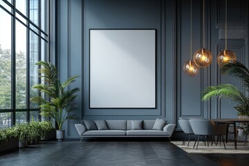 Modern, stylish interior design showcasing a blank canvas.